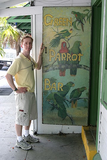 Roger standing outside the Green Parrot Bar