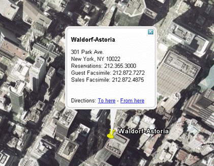 Walforf-Astoria KML displayed in Google Earth